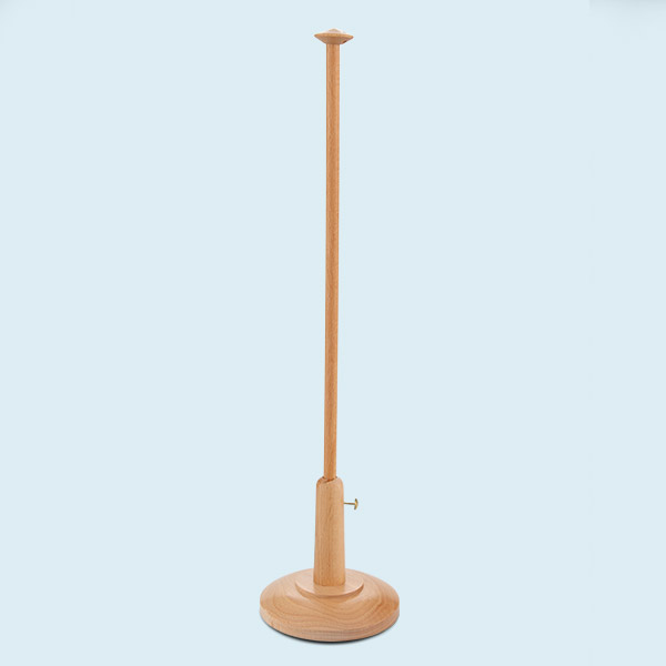 Présentoir drapeau de table - bois, assiette convexe