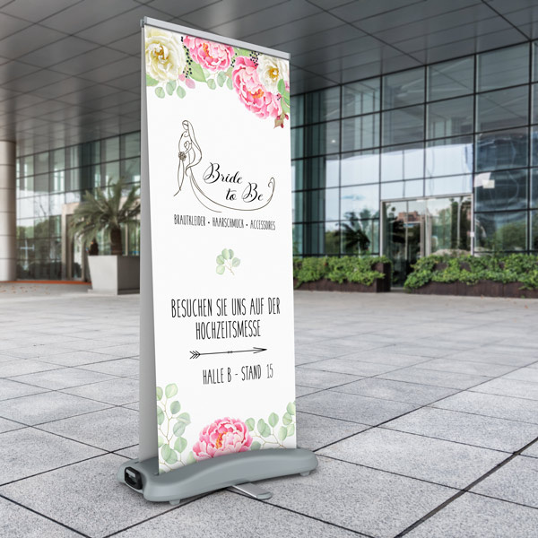 Roll Up Select Outdoor, pied à remplir d'eau - invitation à l'entrée