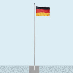 Mât de drapeau Economy mit douille de sol et drapeau d'Allemagne