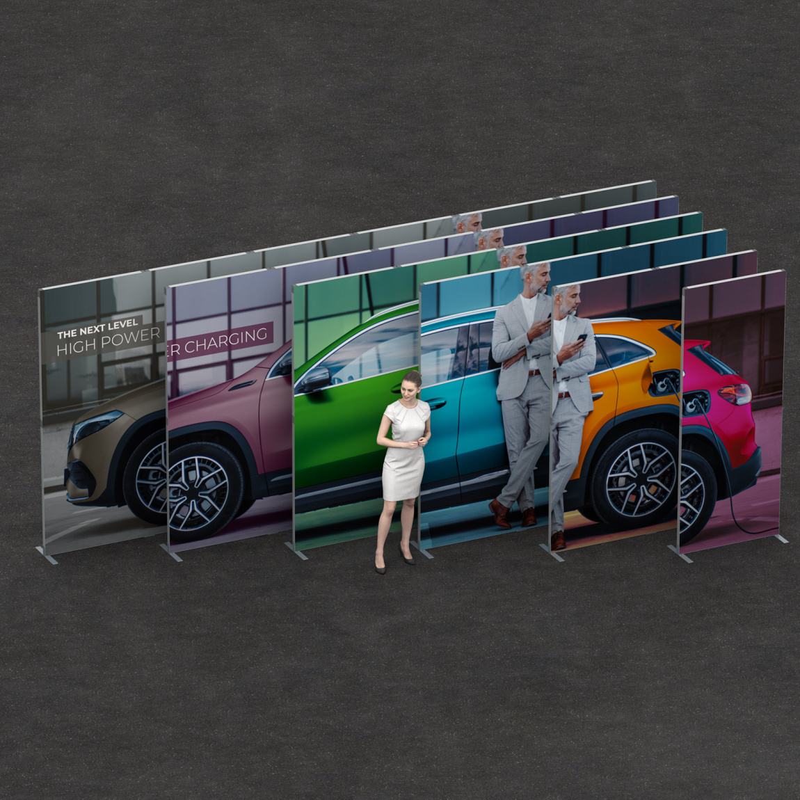 Cadre à jonc flex comme mur d’exposition