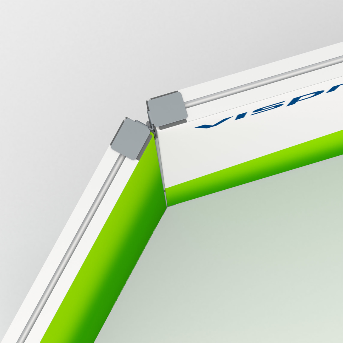 Cadre à jonc flexible, détail: connexion des cadres