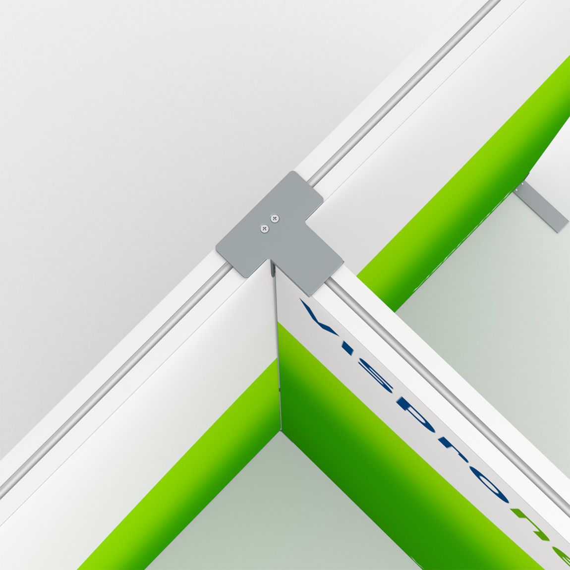 Cadre à jonc flex, détail: raccordement des cadres