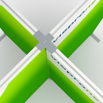 Cadre à jonc flex, détail: connexion des cadres