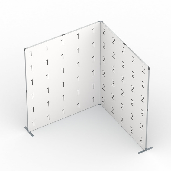 Kederrahmen flex -Eck-Modul, Systemhöhe: 100 cm, Systembreite: 100 cm x 200 cm