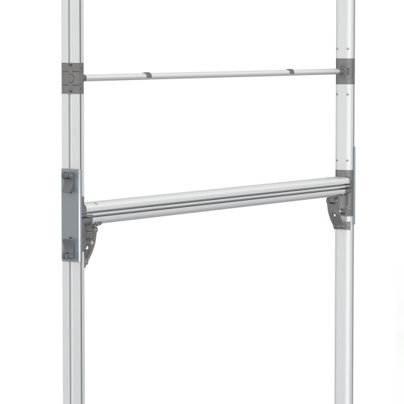 Cadre à jonc flex, Détail: connecteur à 180° pour la stabilisation