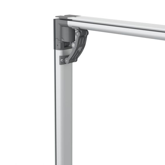 Display textile à jonc flex, détail : angle supérieur