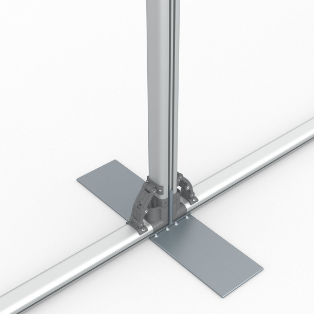 Display textile à jonc flex, connexion de deux cadres