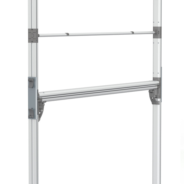Cadre à jonc flex, Détail: connecteur à 180° pour stabilisation