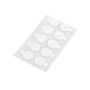 Pastilles transparentes, adhésives, ø 15 mm, plaquette de 10 pièces