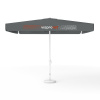 Parasol avec impression de logo, 300 x 300 cm, 4 volants imprimés en alternance avec 2 motifs
