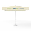 Parasol avec impression de logo, 300 x 300 cm, 4 volants imprimés en alternance avec 2 motifs