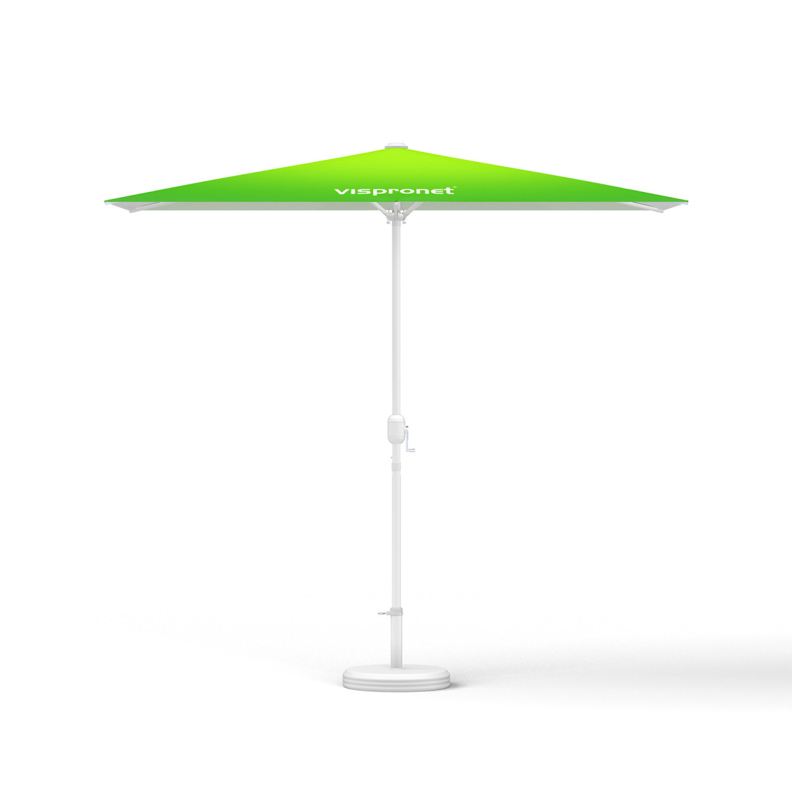 Petit parasol avec manivelle, rectangulaire, sans volant, 250 x 180 cm