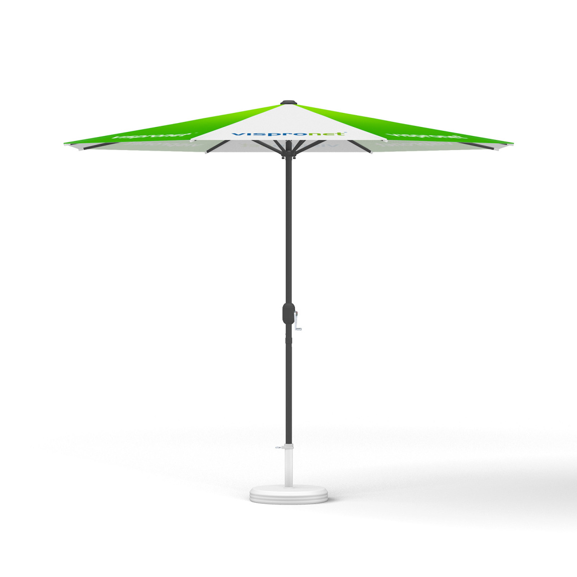Petit parasol avec manivelle, ø 300 cm, sans voalnt, structure anthracite