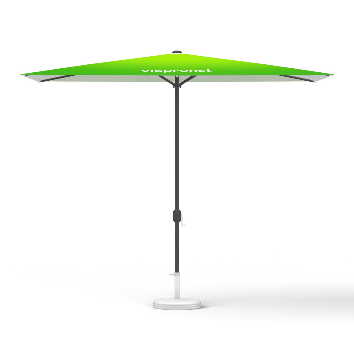 Petit parasol avec manivelle, rectangulaire, sans volant, 300 x 200 cm