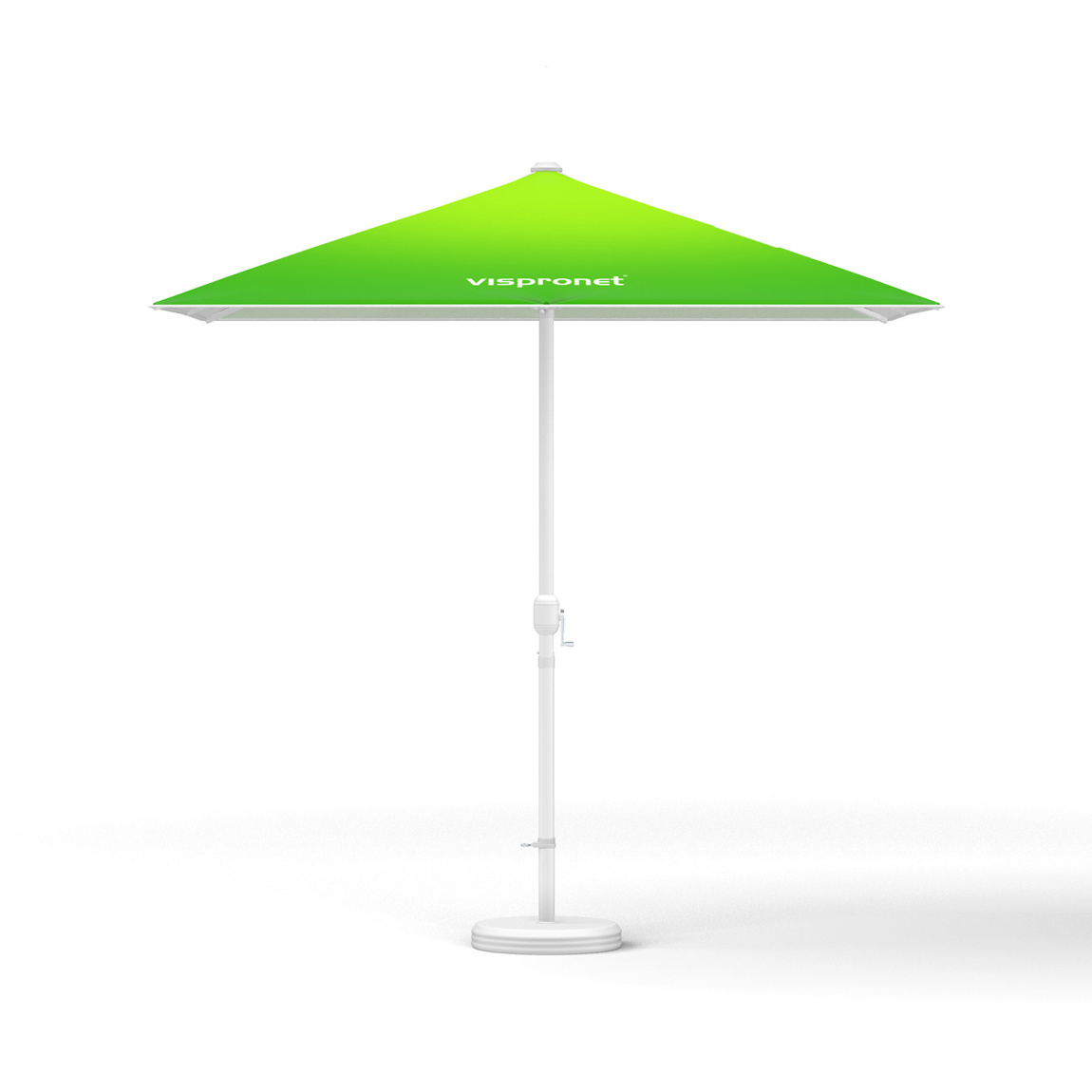 Parasol avec manivelle, carré, sans volant, 250 x 250 cm