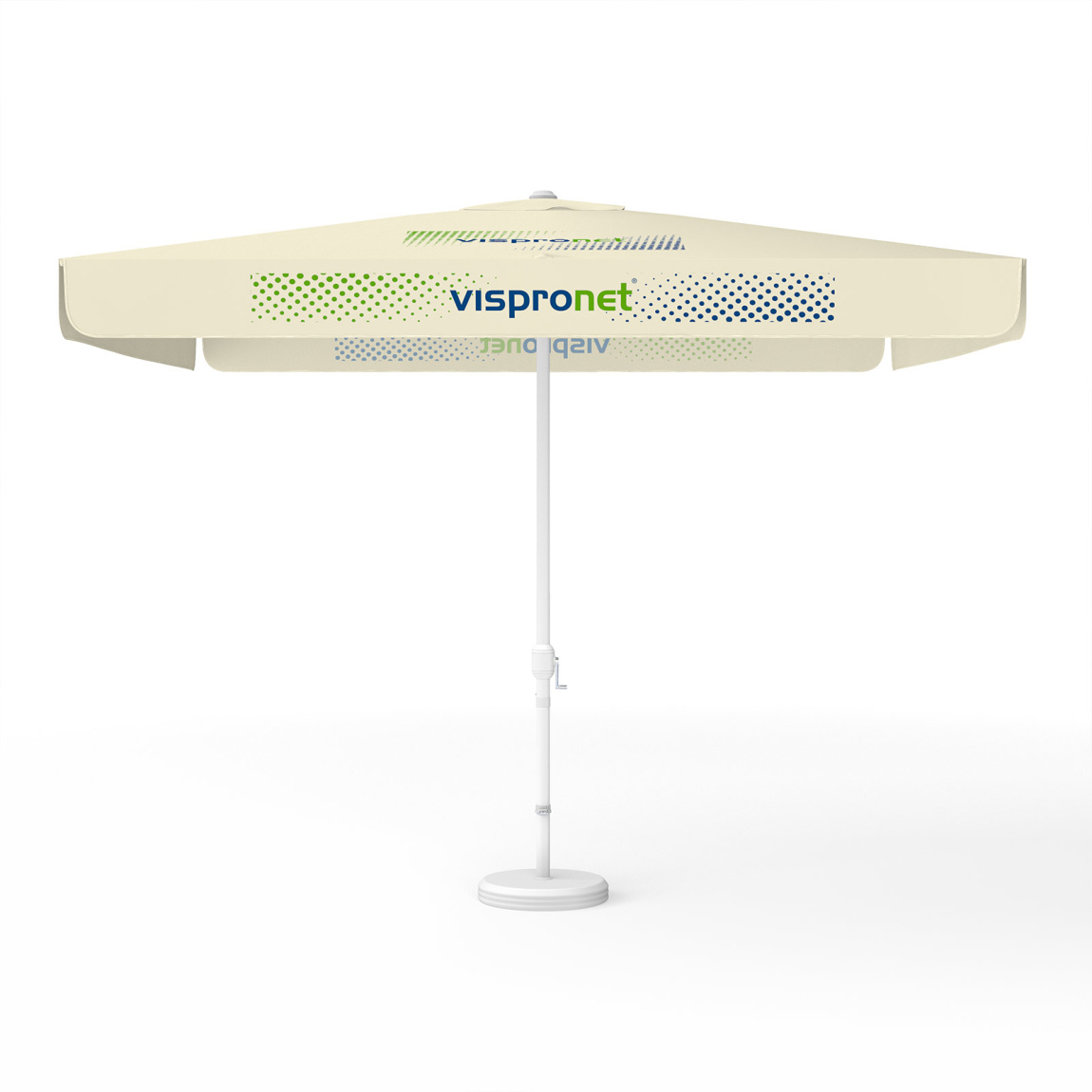 Parasol avec impression de logo, 300 x 300 cm, 2 segments imprimés