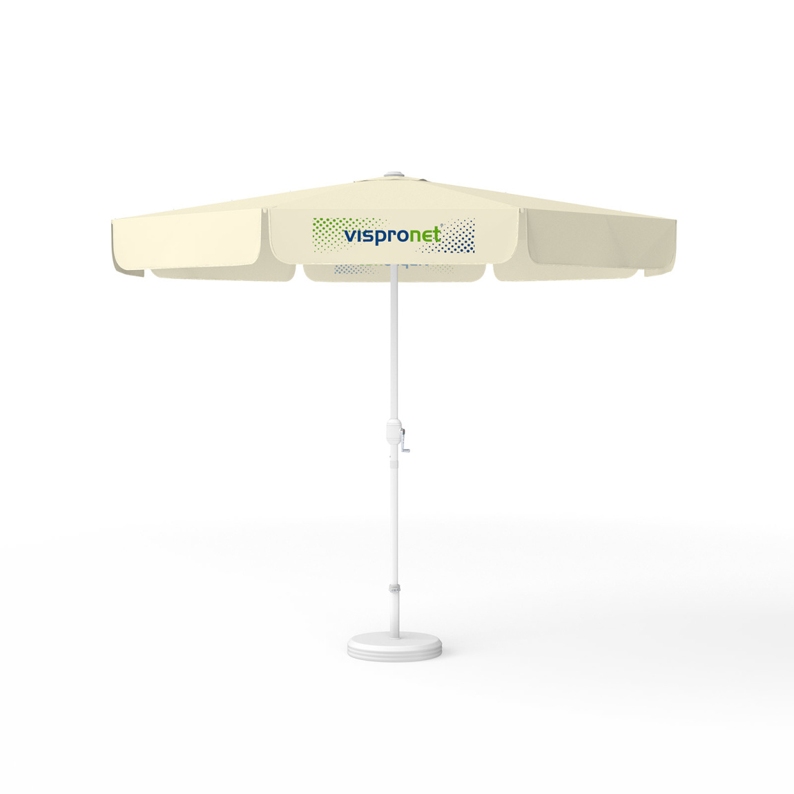 Parasol avec impression de logo, ø 300 cm, 4 volants imprimés avec 1 motif