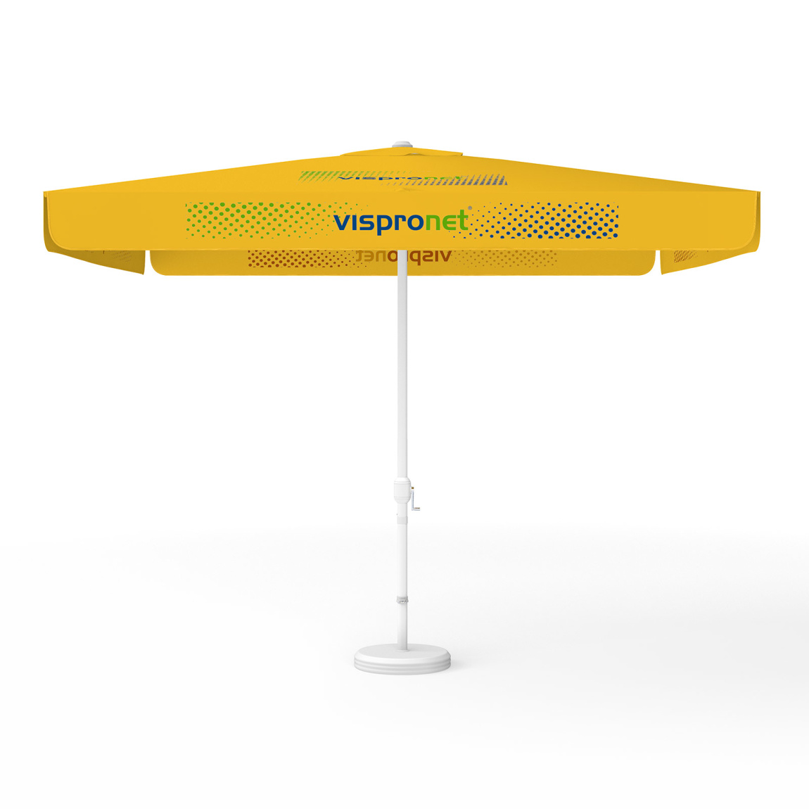 Parasol avec impression de logo, 300 x 300 cm, les 4 segments imprimés avec 1 motif
