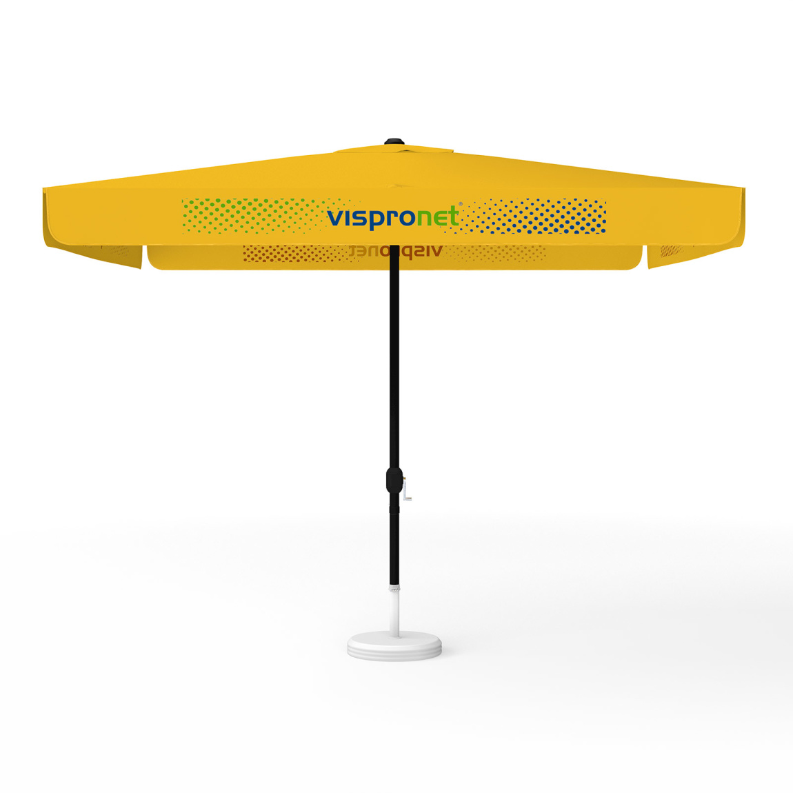 Parasol avec impression de logo, 300 x 300 cm, tous les 4 segments imprimés avec 1 motif