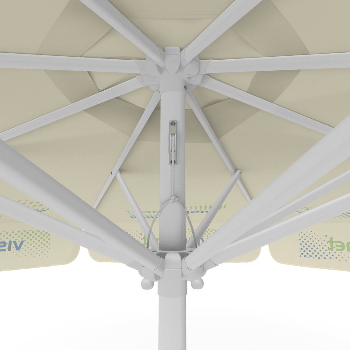 Parasol avec impression de logo, ø 300 cm, détail de la poulie