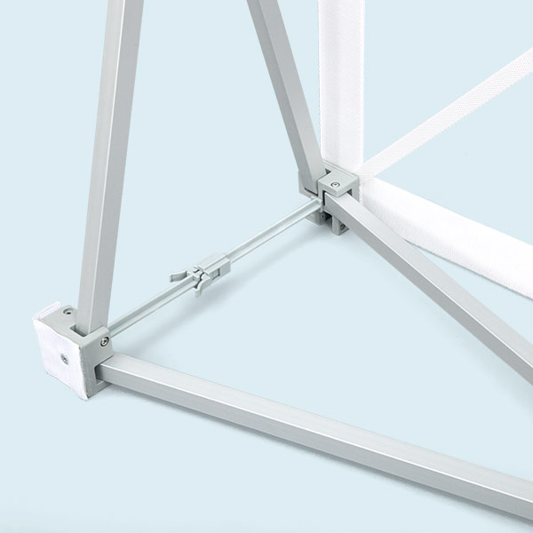 Comptoir de promotion scratch, système en treillis à ciseaux avec connecteurs en plastique