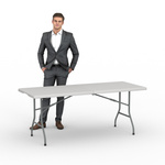 Table pliante rectangulaire, 180 x 75 x 74 cm