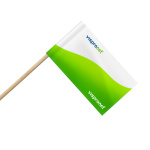 Petite drapeau avec fourreau et tige en bois