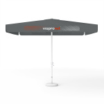 Parasol avec impression de logo, 300 x 300 cm, 2 volants imprimés