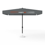 Parasol avec impression de logo, 300 x 300 cm, 2 volants imprimés