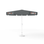 Parasol avec impression de logo, ø 300 cm, 4 volants imprimés en alternance avec 2 motifs