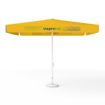 Parasol avec impression de logo, 300 x 300 cm, tous les 4 segments imprimés avec 1 motif