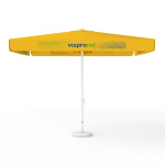 Parasol avec impression de logo, 300 x 300 cm, 4 volants imprimés en alternance avec 2 motifs