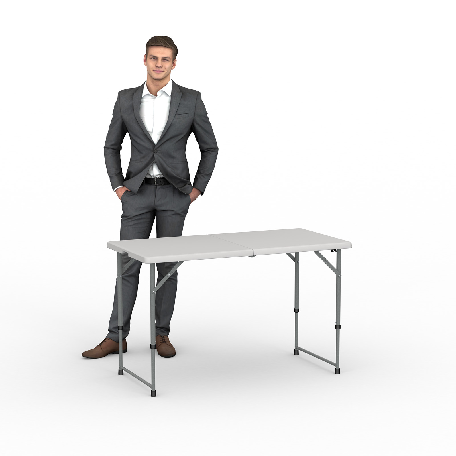 Table pliante rectangulaire, 121 x 60 x 74 cm