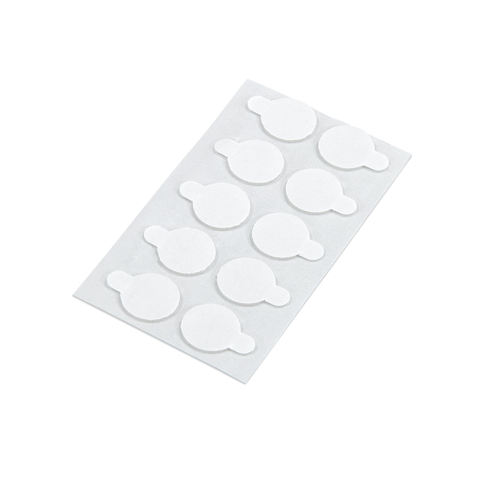 Pastilles transparentes, adhésives, ø 15 mm, plaquette de 10 pièces