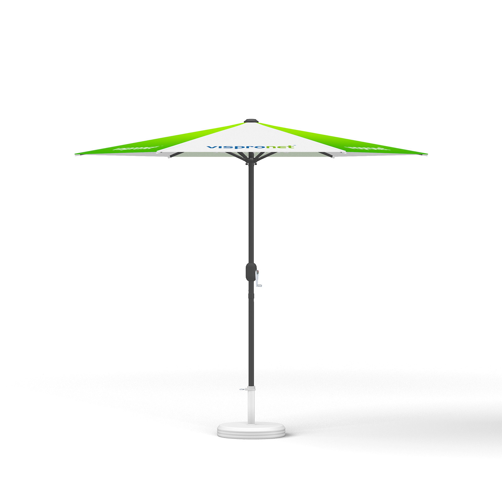 Petit parasol avec manivelle, ø 250 cm, sans voalnt, structure anthracite