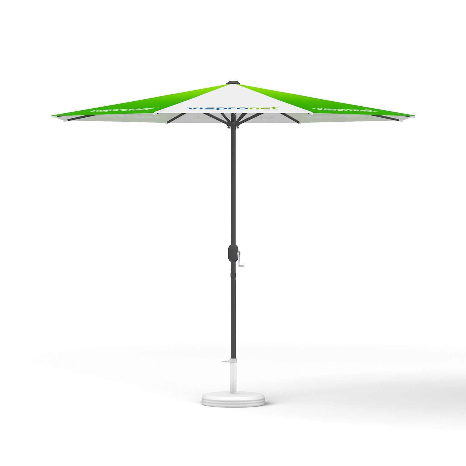Petit parasol avec manivelle, ø 300 cm, sans voalnt, structure anthracite