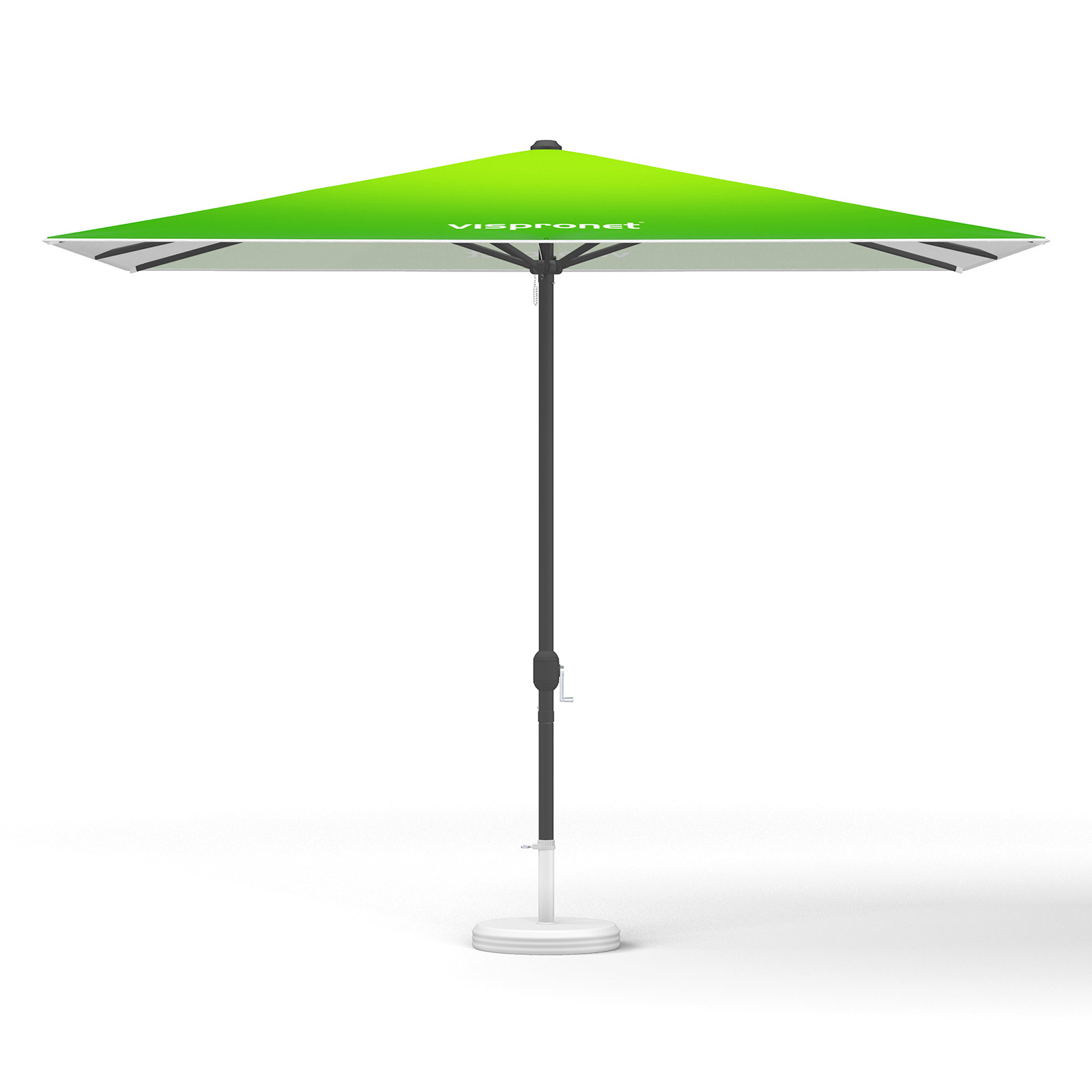 Parasol avec manivelle, carré, sans volant, 300 x 300 cm