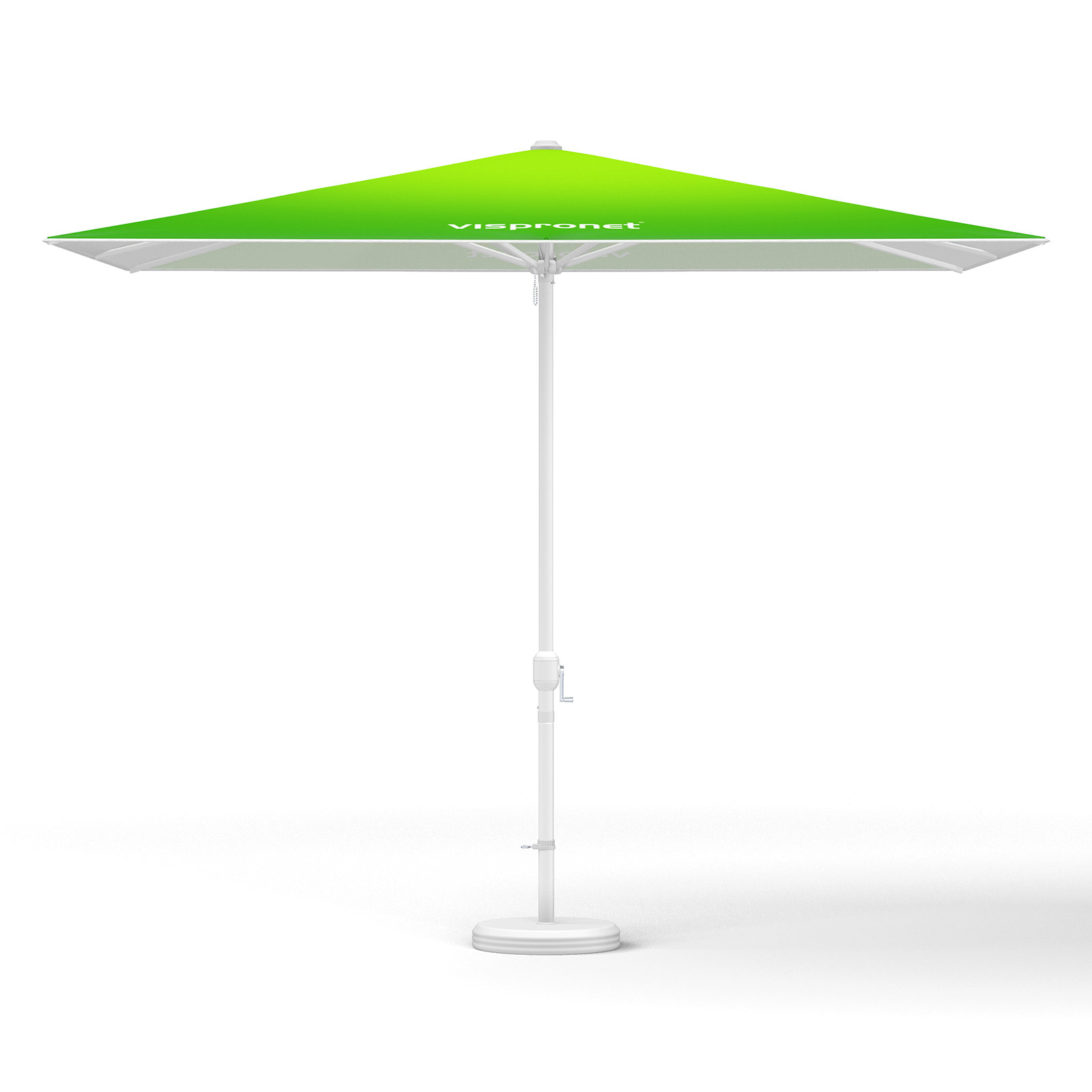 Parasol avec manivelle, carré, sans volant, 300 x 300 cm