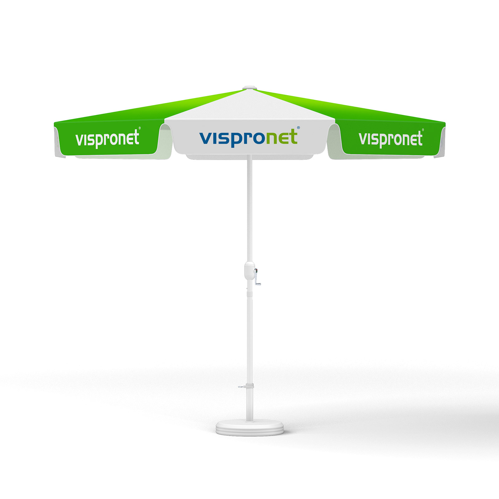Petit parasol avec manivelle, ø 300 cm, structure blanche