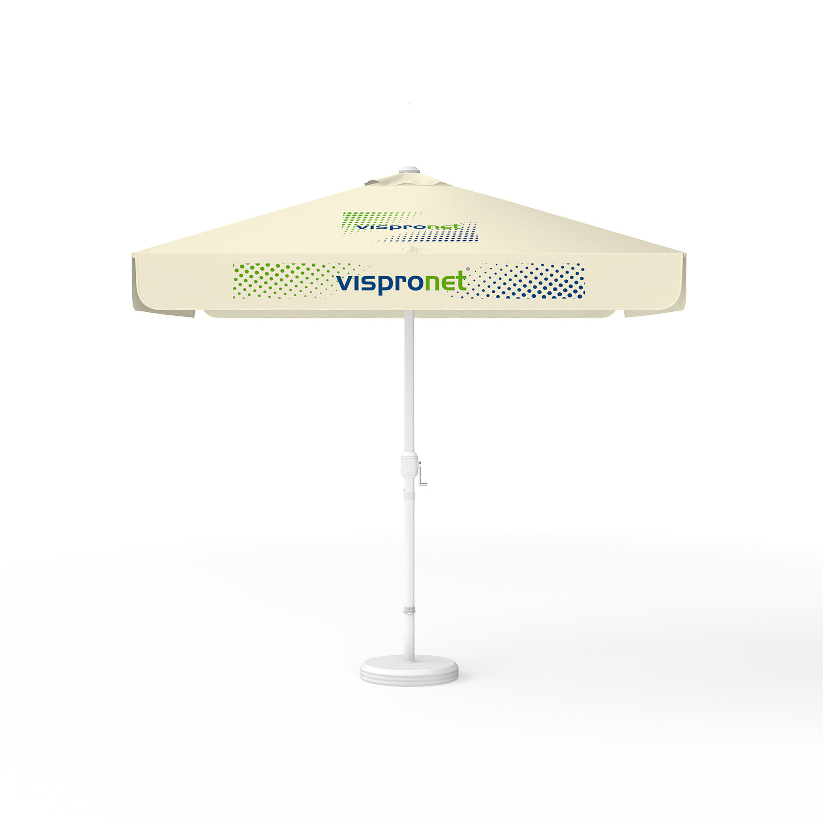 Parasol avec impression de logo, 250 x 250 cm, les 4 segments imprimés avec 1 motif