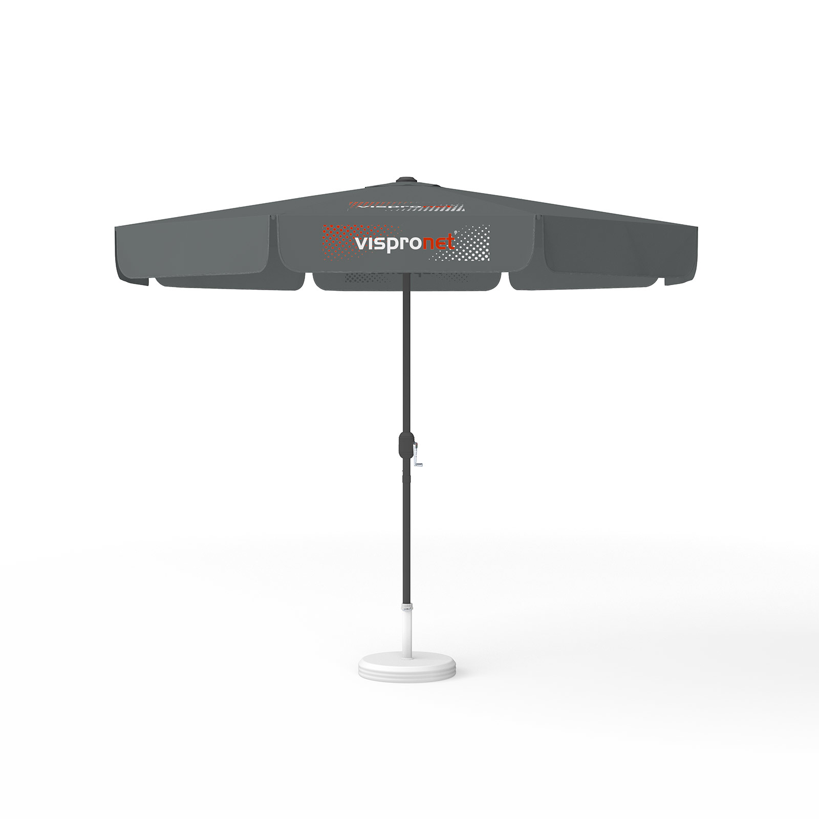 Parasol avec impression de logo, ø 300 cm, 4 segments imprimés avec 1 motif