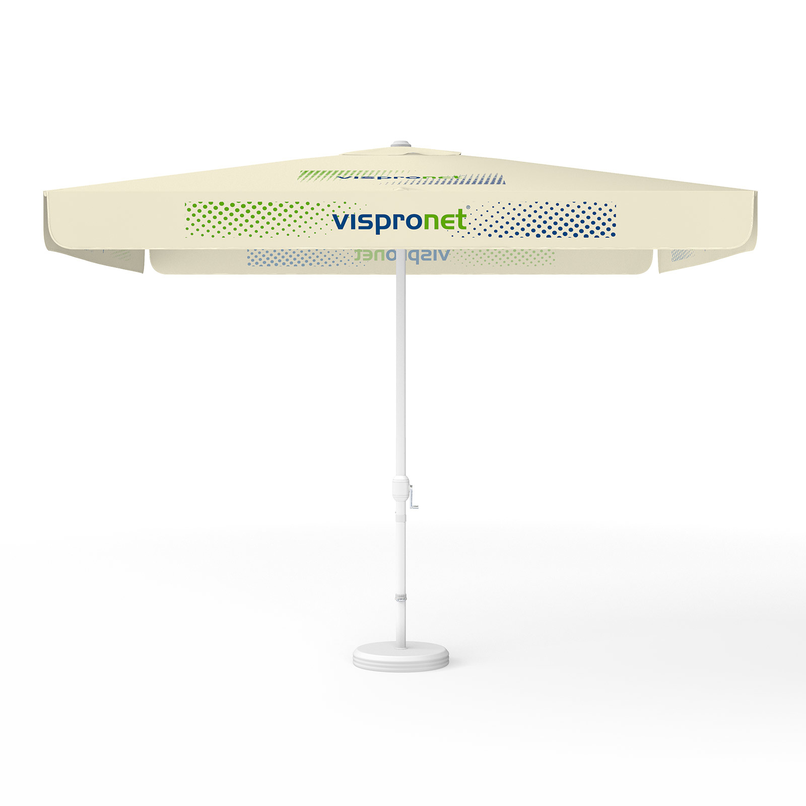 Parasol avec impression de logo, 300 x 300 cm, les 4 segments imprimés avec 1 motif