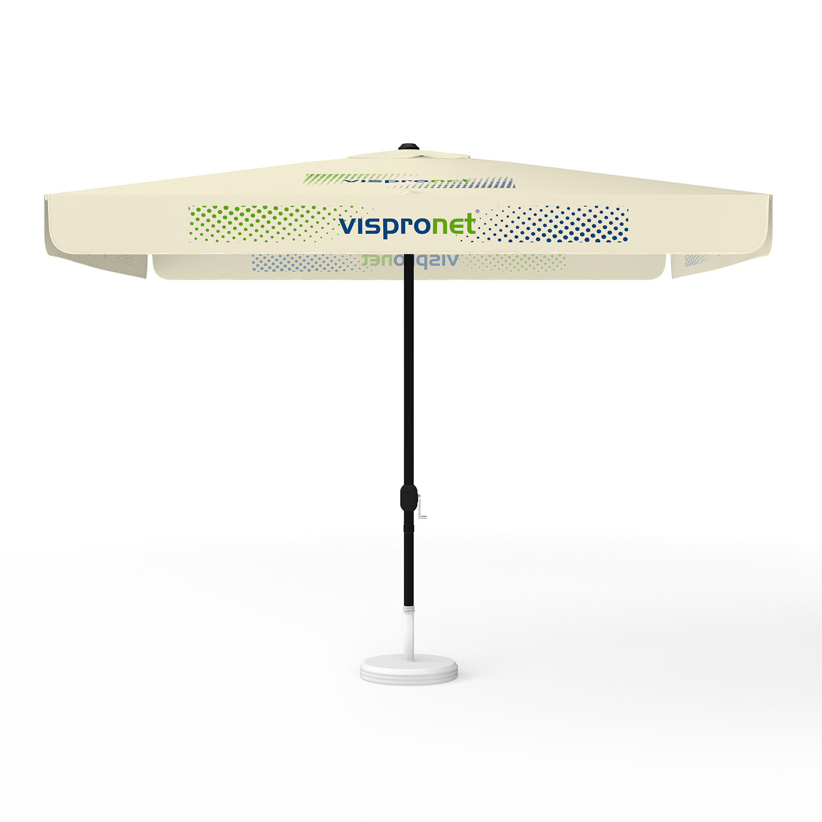 Parasol avec impression de logo, 300 x 300 cm, les 4 segments imprimés avec 1 motif