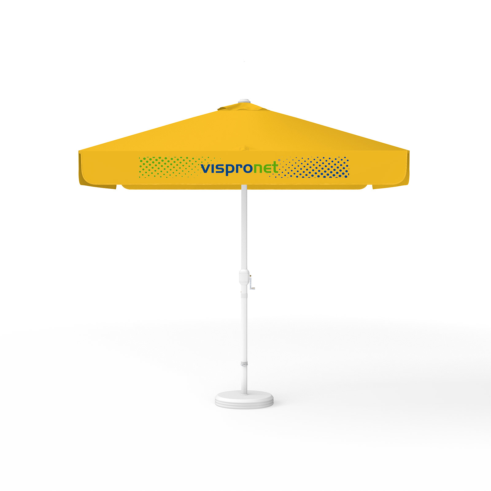 Parasol avec impression de logo, 250 x 250 cm, tous les 4 volants imprimés avec 1 motif
