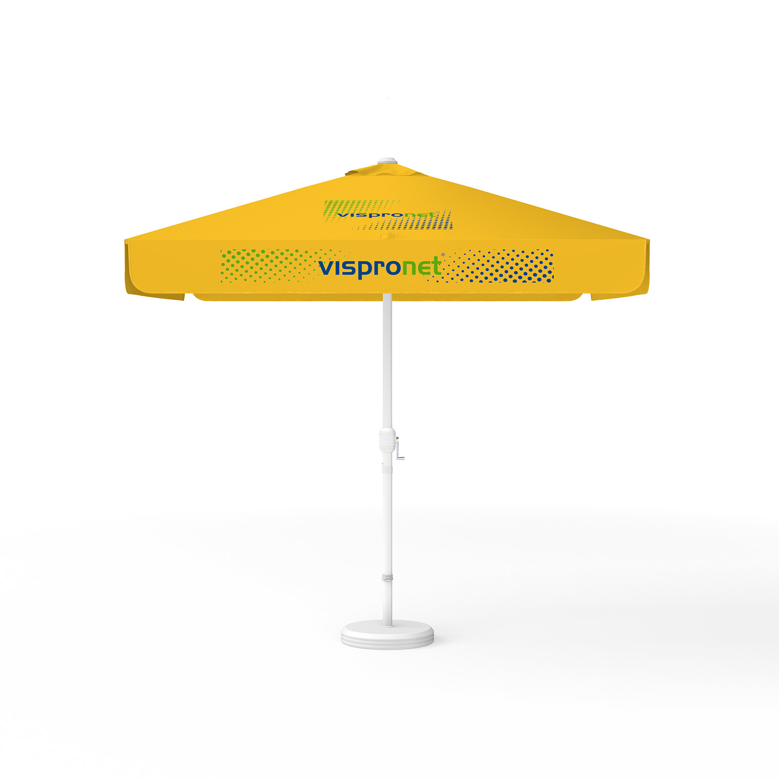 Parasol avec impression de logo, 250 x 250 cm, 4 segments imprimés en alternance avec 2 motifs