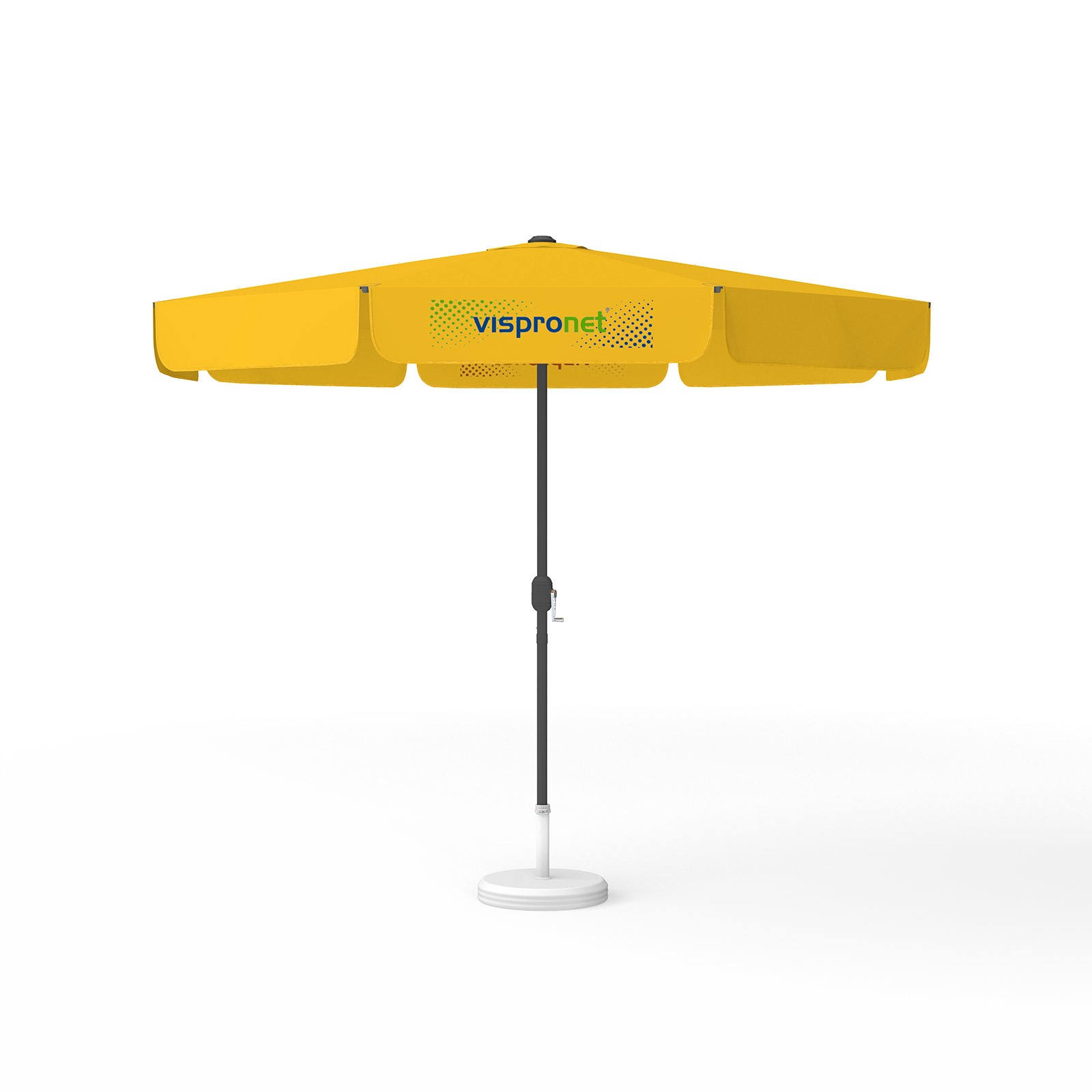 Parasol avec impression de logo, ø 300 cm, 4 volants imprimés avec 1 motif