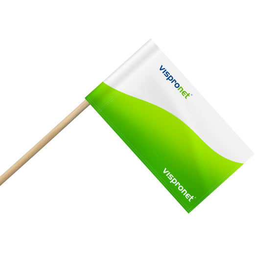 Petite drapeau avec fourreau et tige en bois