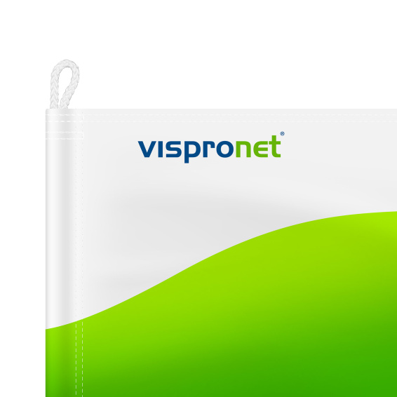 Petite drapeau avec cordelette, détail en haut : boucle de cordelette