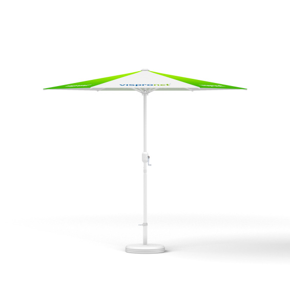 Petit parasol avec manivelle, ø 250 cm, sans volant, structure blanche
