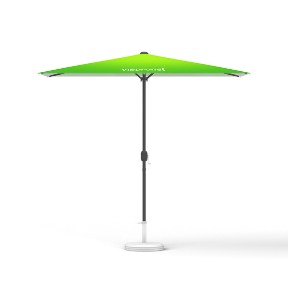 Petit parasol avec manivelle, rectangulaire, sans volant, 250 x 180 cm